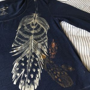 Feather Print Top